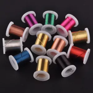 Juego de 12 carretes 0,3/0,4/0,5 mm de metal de cobre suave artesanías cables de cuentas para joyería - Imagen 1 de 6