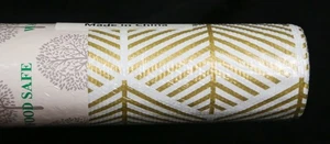 Non-Slip Gold & White Textured Shelf Liner 12” x 6.5 ft Non-Adhesive Waterproof - Picture 1 of 6