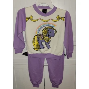Vintage 1989 My Little Pony Wormser Acrylic Sweat outfit Size M 5-6 Kids - Picture 1 of 5
