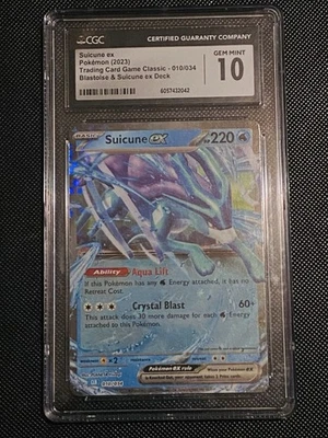 Suicune EX 010/034 Trading Card Game Classic Holo CGC Gem Mint 10 (2023) - Image 1 of 2