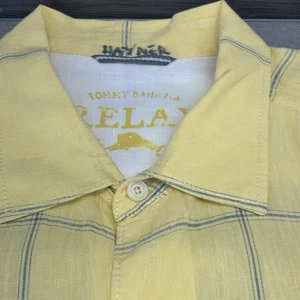 TOMMY BAHAMA RELAX MEN'S 100% LINEN LONGSLEEVES SHIRT SIZE XL Yellow Blue - Picture 1 of 8