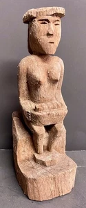 Figura tribal de madera tallada a mano estatua de cosecha de fertilidad femenina africana de colección - Imagen 1 de 10