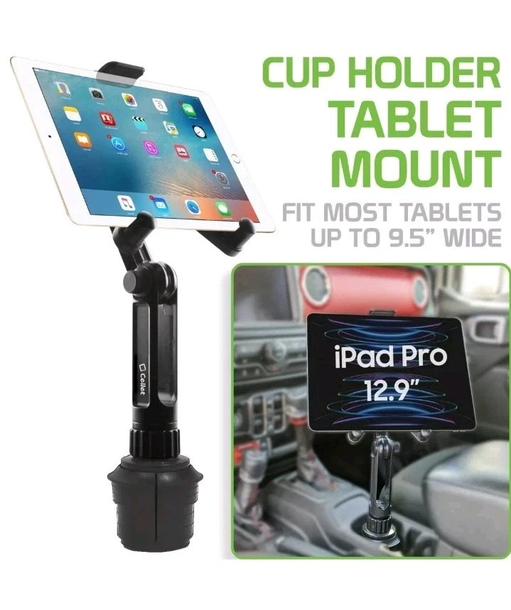 Cellet Cup Holder Tablet Mount Compatible with Apple iPad Galaxy Tablet - Image 1 of 4