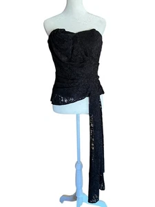 VERONICA BEARD ​$350 Selima Lace Bustier Corset Top w Statement Draping Sz 00 - Picture 1 of 15