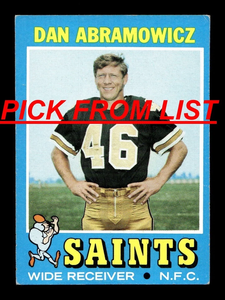 1971 Topps Football #2-263 VG-EX Pick From List ALL PICTURED zz4 - Image 1 of 1