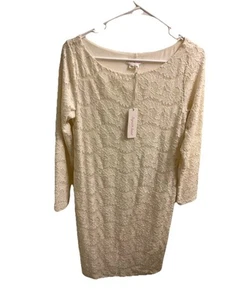 New Ingrid And Isabella White Lace Maternity Dress Size Medium Lined Stretch - Picture 1 of 18