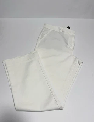 Talbots Chino Pants Women SZ 12P White Flat Front Pant Relaxed Straight Leg - Image 1 of 4