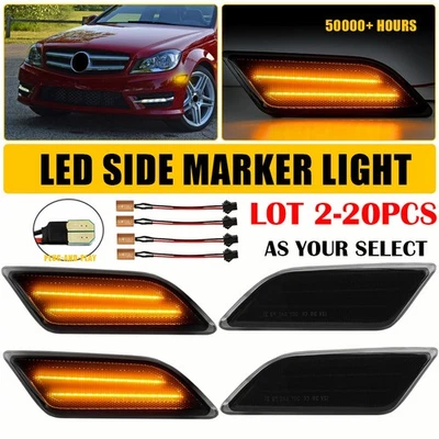 2-20PC Side Marker Amber LED Lights Lamps For 2012-2014 Benz W204 C250 C300 C350 - Image 1 of 4