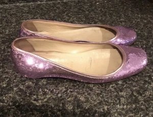 CHRISTIAN LOUBOUTIN 40 Purple Sequin Ballet Flats - Picture 1 of 12
