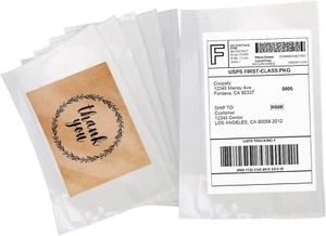 100-Pack Clear Self-Adhesive Packing List Envelopes, Shipping Label Sleeves for - Picture 1 of 6