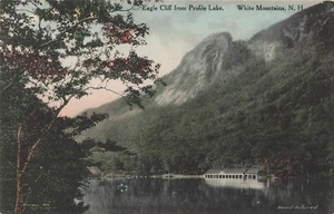 White Mountains New Hampshire Postcard Eagle Cliff  Profile LakeAbout 1930s  V2* - Picture 1 of 2