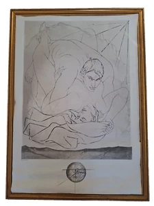 Lithographie numérotée signée Pierre Yves TREMOIS "Le Couple" 1973 vintage litho - Picture 1 of 10