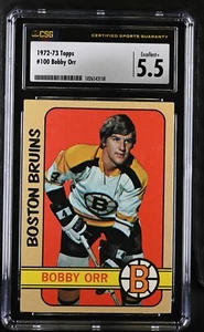 1972-73 Topps #100 Bobby Orr Boston Bruins - CSG 5.5 Ex+ - Foto 1 di 2