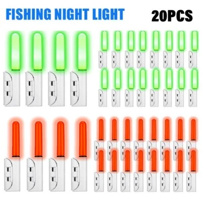20 Piezas LED Palo de Pesca Nocturna Palo de Luz Punta Clip Luz de Luz Brillante Luz de Alarma Foto 1 de 4