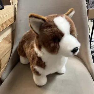 Auswella Brown and White Welsh Corgi 17" Plush Dog- Stuffed Animal - Picture 1 of 5