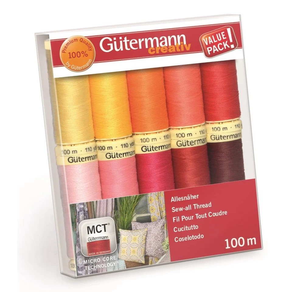 Gütermann Allesnäher Nähfaden-Set-4 (10 Farben/ 100 m) Nähgarn Nähen - Bild 1 von 1