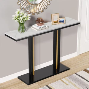 Marble Console Table TV Stand Sofa Side Table For Living Room Entryway Hallyway - Picture 1 of 20
