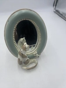Green Cat and mouse mirror 8” X 6” - Picture 1 of 3