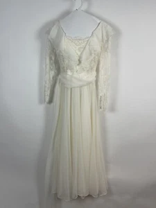 Vintage Silk Lace Wedding Dress by New York House of Bianchi Boston- Stunning - Picture 1 of 6
