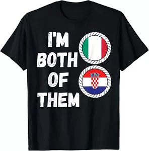 Half Italian Half Croatian Heritage Italia Croatia DNA Flag T-Shirt Hoodie - Picture 1 of 12