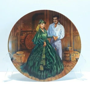  Gone With The Wind Scarletts Green Dress Knowles Fine China Collector Plate - Picture 1 of 8