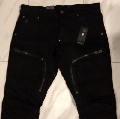 Pantalones de mezclilla ajustados negros G-Star Raw Air Defence para hombre $240 nuevos Foto 1 de 4
