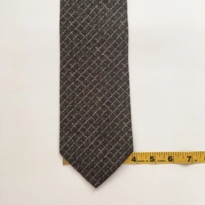 boss hugo boss tie brown with burgundy light gray made in Italy 100% silk pa0022 - Image 1 of 3