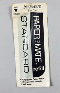 Vintage Papermate Standard Fine Point BLACK Ink Refill NOS USA Gillette - Picture 1 of 3