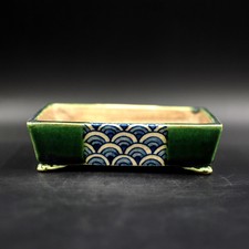 Japanese Bonsai pot by Terahata Satomi / traditional wave pattern