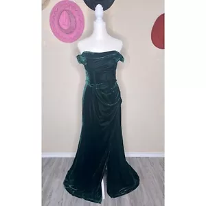Off The Shoulder Velvet Prom Dress - Picture 1 of 5