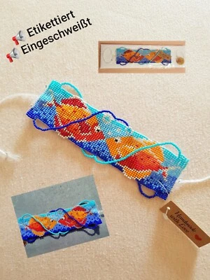 ➡️ Aufwändiges Armband Silberperlen Kette Band Armkettchen, Perlen weben, Ibiza - Bild 1 von 4