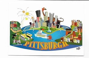 2PC~ARTIST'S VISION OF & PITTSBURGHESE,YINZ TALK LIKE A PIXBURGER~PITTSBURGH,PA  - Picture 1 of 2