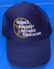 Vintage hughes aircraft retirees association navy blue neon adjustable hat snap