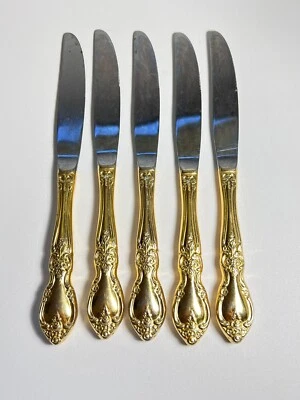 CUCHILLO DORADO MARLBOROUGH de colección cubiertos duquesa dorada juego de 5 hechos en Japón Foto 1 de 4