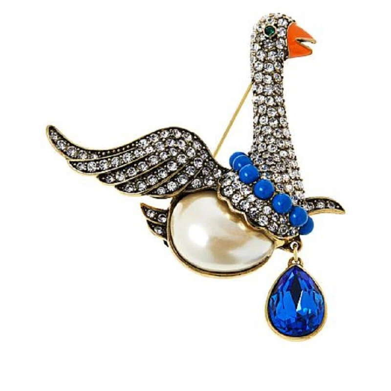 Broche de cristal Heidi Daus "Queen Quack" nuevo con etiquetas Foto 1 de 1
