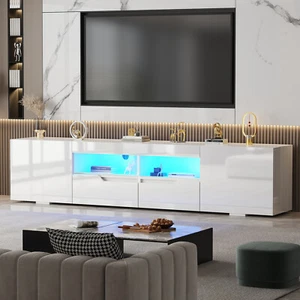 200CM All High Gloss TV Stand Cabinet Sideboard with RGB LED Lights Living Room - Picture 1 of 14