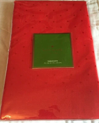 Kate Spade LARABEE DOT CRANBERRY (RED) 70 x 86" Tablecloth Extra Wide -- NWT - Image 1 of 2