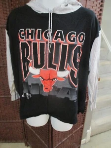 Vintage 90s Chicago Bulls Thin Hoodie Youth Large NBA Basketball Shirt - Bild 1 von 5