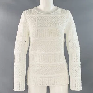 COMME des GARCONS 2022 Talla M Blanco con Textura Punto Poliéster Cuello Redondo - Imagen 1 de 6
