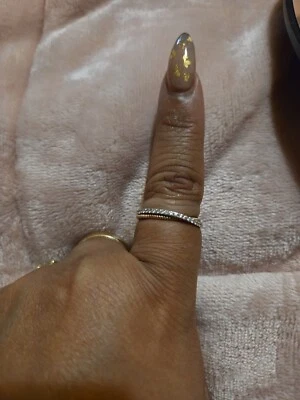 Кольцо укладочное из чистого белого и розового золота 14 карат с бриллиантами размер 10 - Изображение 1 из 4