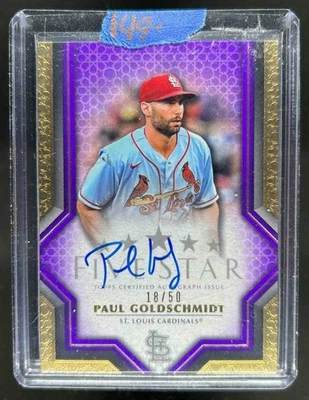 2023 Topps Five Star Paul Goldschmidt Purple Auto #18/50 Cardinals - Image 1 of 2