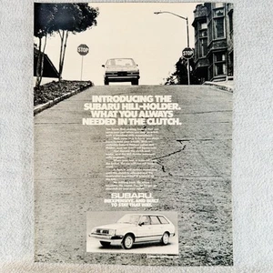 Subaru Hill Holder Clutch 1980 Vintage Print Ad Stop Sign Stick Shift Automobile - Picture 1 of 1