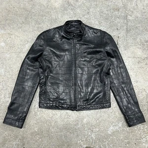 Chaqueta de motocicleta Ralph Lauren etiqueta negra de cuero de cocodrilo para mujer talla 6 rara EE. UU. - Imagen 1 de 13