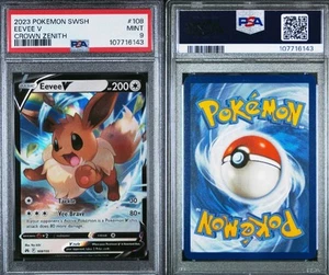 Pokémon SWSH Crown Zenith EEVEE V #108 2023 clasificación PSA como nuevo 9 raro difícil de encontrar - Imagen 1 de 1