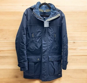 Lands’ End Squall Waterproof Rain Parka Coat Hooded Insulated Navy Size S NWT - Picture 1 of 11