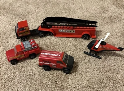 Vintage 1978-80  TONKA Hook &Ladder, Paramedics, Helicopter, Hose Truck LOT Of 4 - Image 1 of 4