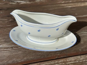 Sauciere, Alt Schönwald um 1935, Blaue Blümchen Dekor, Antik - Bild 1 von 5