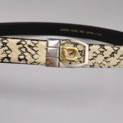 Cinturón de vestir para hombre 100 % cuero genuino piel de serpiente talla 36" - 44" Foto 1 de 4