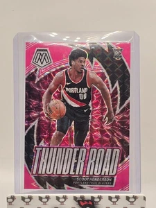 SCOOT HENDERSON RC 2023-24 Mosaic Thunder Road Pink Fluorescent Prizm #/10 SSP - Picture 1 of 2