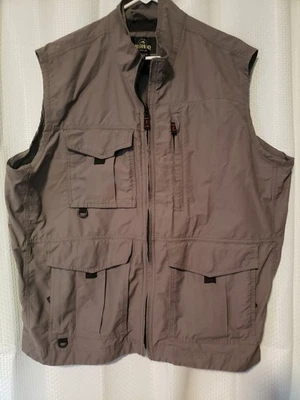 Red Head Vest Fishing Hunting Utility Cargo Pockets Full Zip Gray Mens Size XL - Image 1 of 4